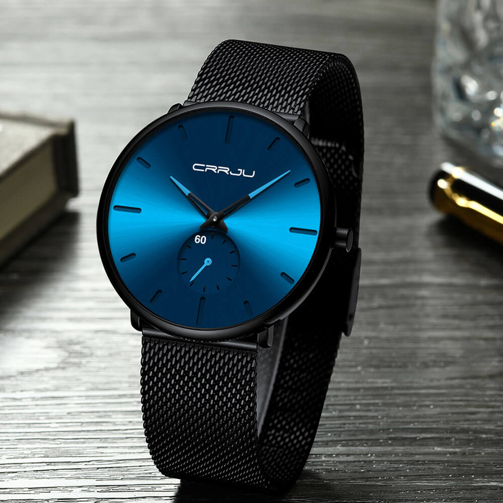 TechnoVibe Luxe: Elegante schwarze Edelstahl-Uhr – Zeitlose Eleganz, Modern & Minimalistisch