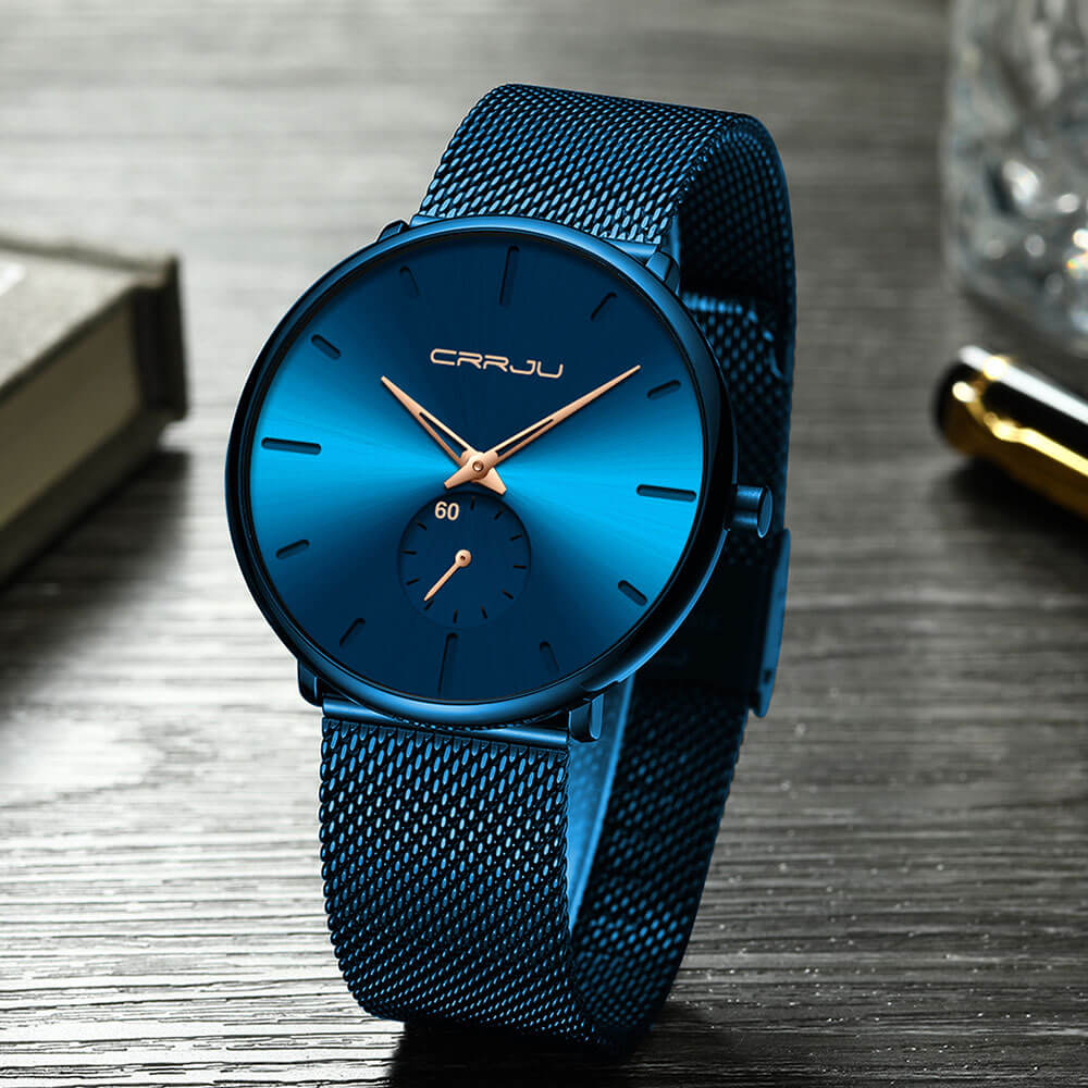 TechnoVibe Luxe: Elegante schwarze Edelstahl-Uhr – Zeitlose Eleganz, Modern & Minimalistisch