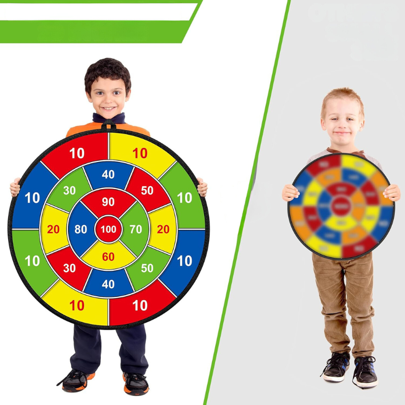 FunVenture Kinder Dartscheibe – Doppelseitiges Ziel mit sicheren Haftpfeilen für Indoor- & Outdoor-Spielspaß