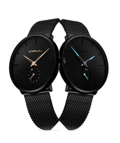 TechnoVibe Luxe: Elegante schwarze Edelstahl-Uhr – Zeitlose Eleganz, Modern & Minimalistisch