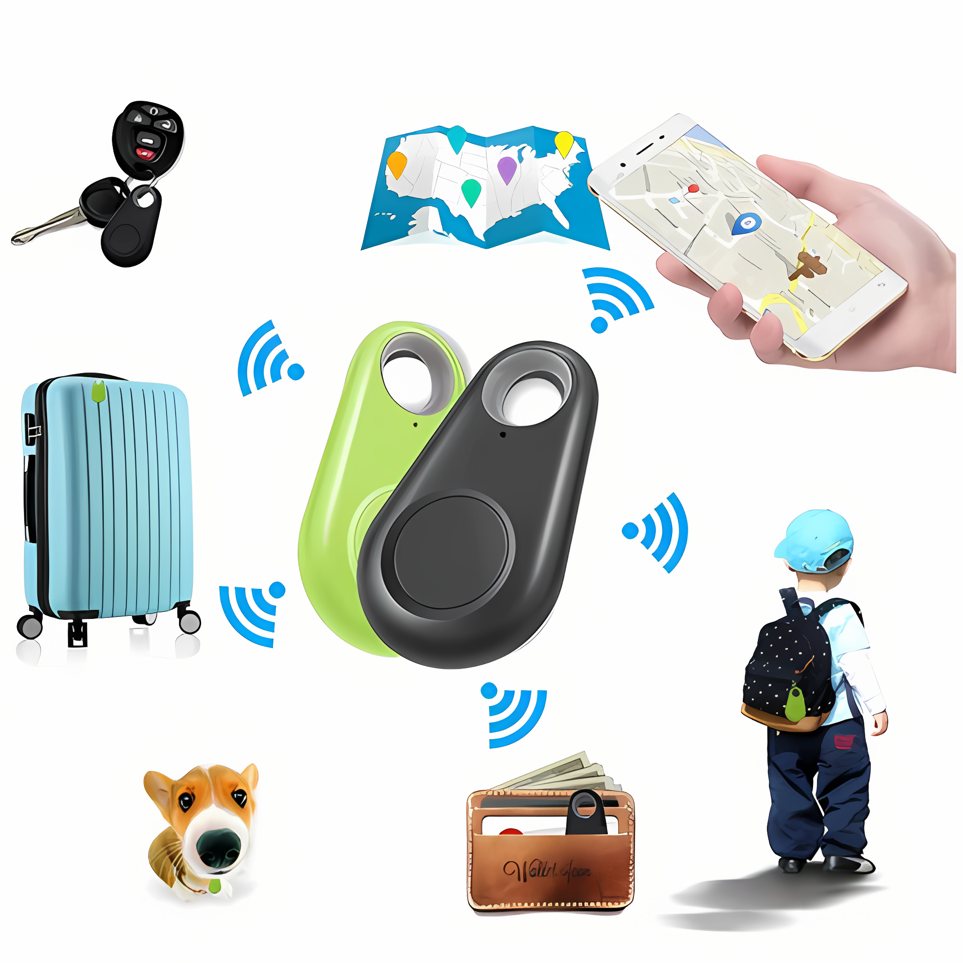 PetPulse | GPS-Haustier-Tracker für Hunde & Katzen | Einzigartiges Design | Bluetooth-Haustierortungsgerät