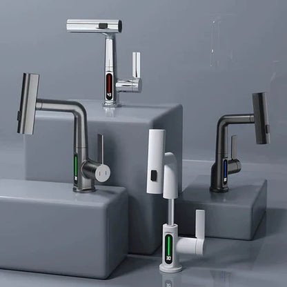 Innovativer LED Wasserhahn mit 360°-Schwenkarm und Temperaturanzeige – Perfekt für Küche & Bad