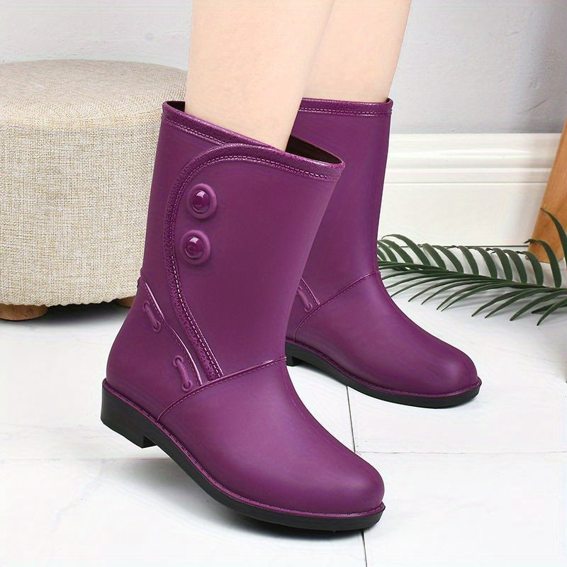 Modische Damen-Regenstiefel – Wasserdichte, bequeme Mid-Calf Gummistiefel für jedes Wetter