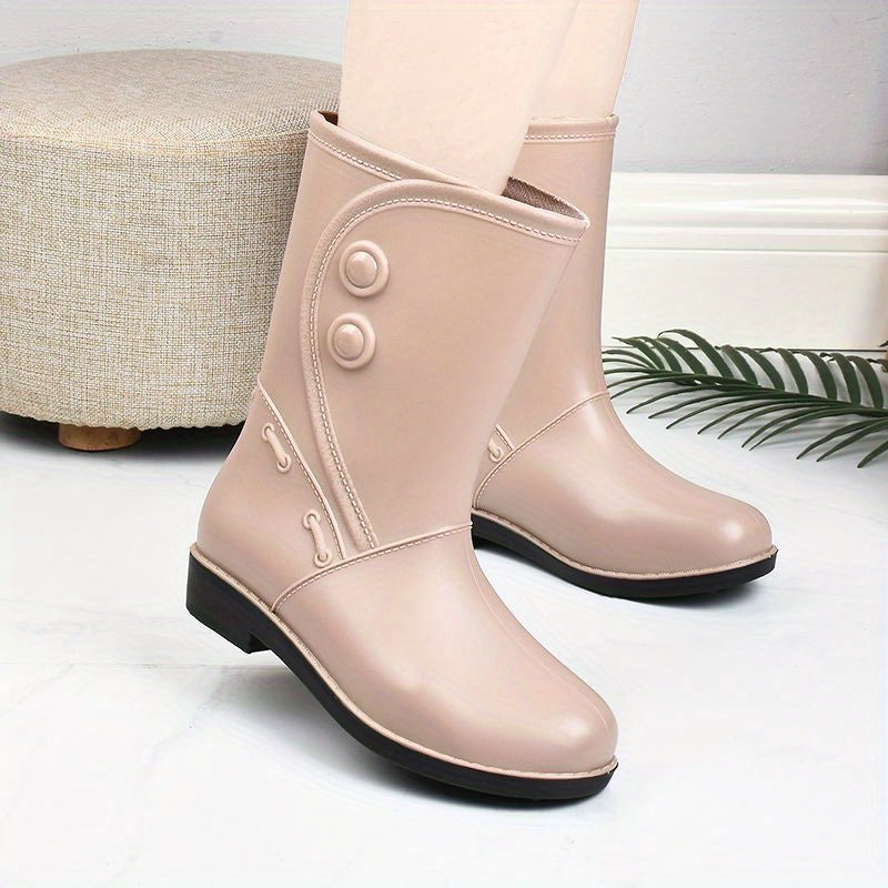Modische Damen-Regenstiefel – Wasserdichte, bequeme Mid-Calf Gummistiefel für jedes Wetter