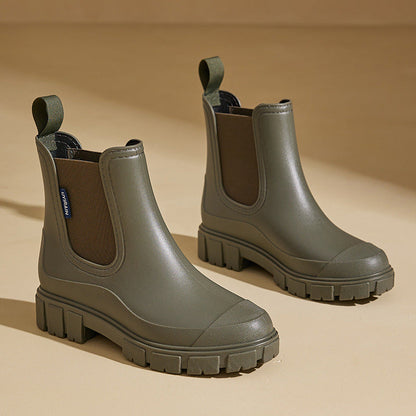 Stilvolle Damen-Regenstiefel – Wasserdichte Mid-Calf-Gummistiefel mit rutschfester Sohle für maximalen Halt & Komfort