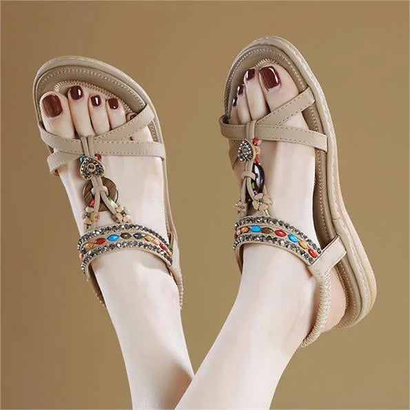 Deichma Zehentrenner | Leichte Damensandalen mit Strass