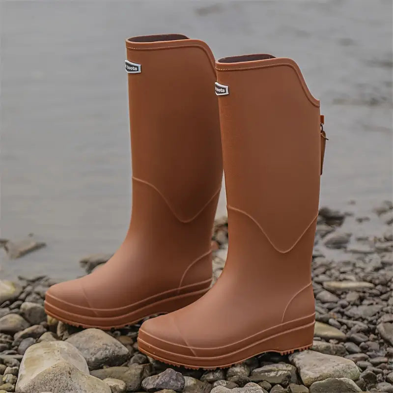 Modische Damen Regenstiefel – Wasserdichte PVC-Gummistiefel mit rutschfester Sohle für stilvollen Herbstkomfort