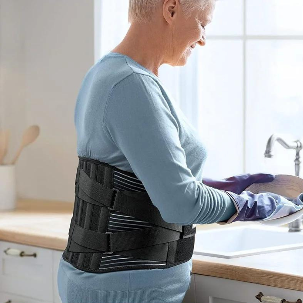 ReliefGürtel Orthopädischer Rückenstützgürtel – Schwarze Lendenwirbelstütze für Rückenschmerzen