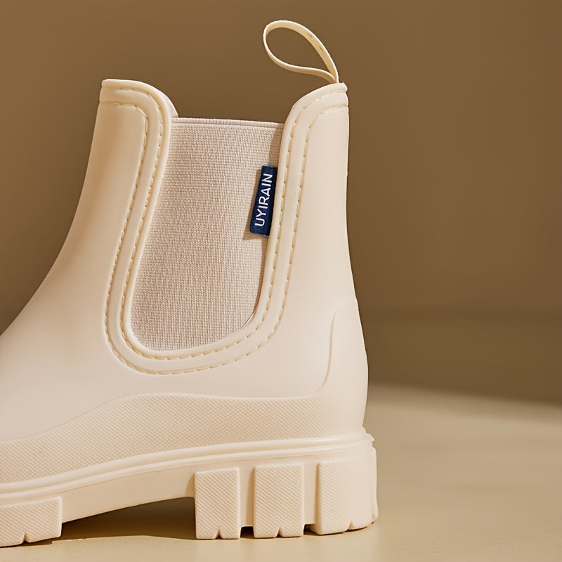Stilvolle Damen-Regenstiefel – Wasserdichte Mid-Calf-Gummistiefel mit rutschfester Sohle für maximalen Halt & Komfort