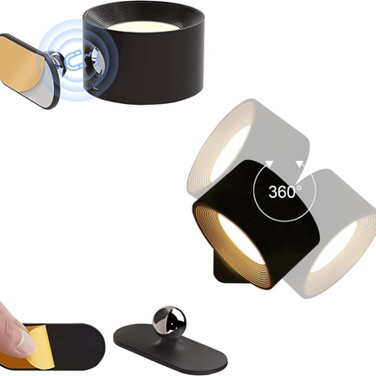 Glow360 Wandleuchte – Kabellos, wiederaufladbar, um 360° drehbar (2er-Set)