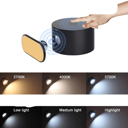 Glow360 Wandleuchte – Kabellos, wiederaufladbar, um 360° drehbar (2er-Set)