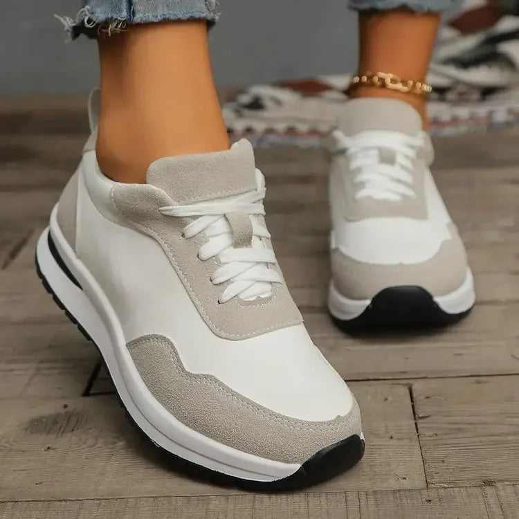 Damen Platform Sneaker - Plateau Schuhe für Alltag