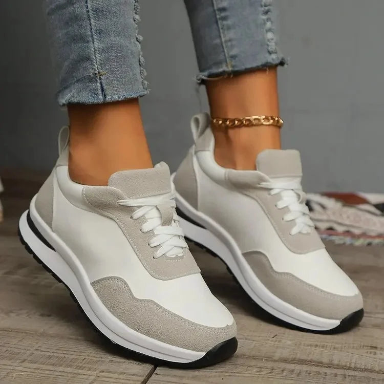 Damen Platform Sneaker - Plateau Schuhe für Alltag
