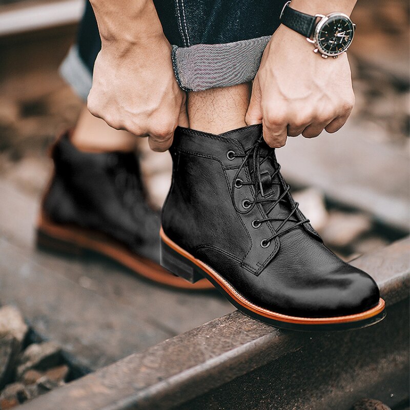 Atlas Herren-Stiefel aus echtem Leder – Stilvoller Komfort für Herbst und Winter