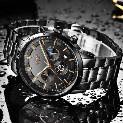 VanguardTime Militärische Schwarze Stahluhr – Zeitloser Luxus und taktischer Stil für Herren
