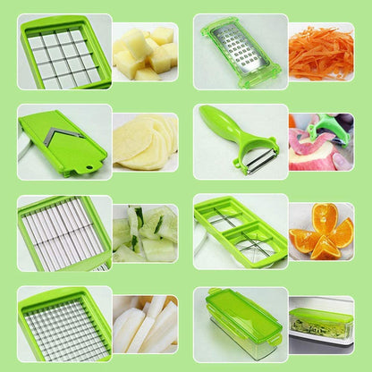 SliceSafe | 12-in-1 Gemüseschneider – Mühelose Zubereitung für Ihre Küche