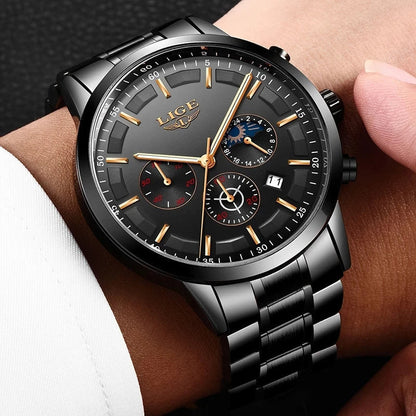 VanguardTime Militärische Schwarze Stahluhr – Zeitloser Luxus und taktischer Stil für Herren