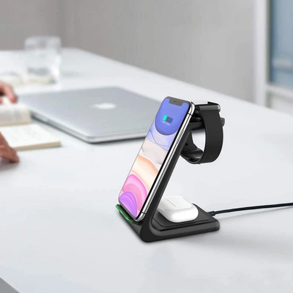 3-in-1 Kabelloses Ladegerät: Blitzschnelles Warp Charge für iPhone & Samsung – Ihr Herbst-Must-Have!