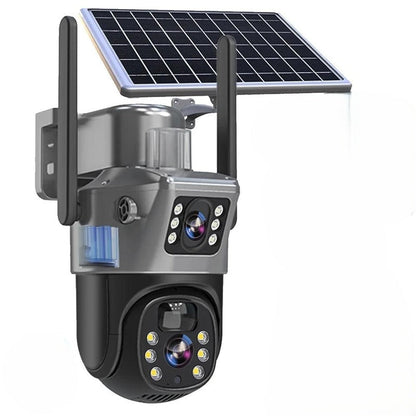 DualGuard Solar 4K Überwachungskamera mit 10-fach Zoom & 360° Schwenk-Neige-Funktion | Kristallklares 4K Ultra HD, Nachtsicht, Zwei-Wege-Audio, IP66 Wetterfest