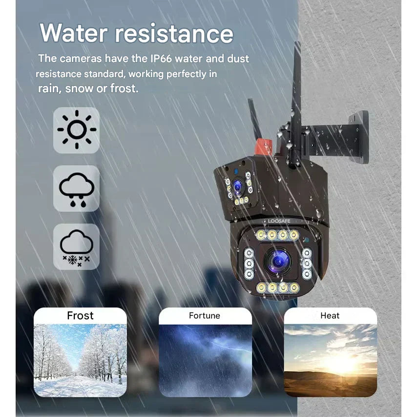 DualGuard Solar 4K Überwachungskamera mit 10-fach Zoom & 360° Schwenk-Neige-Funktion | Kristallklares 4K Ultra HD, Nachtsicht, Zwei-Wege-Audio, IP66 Wetterfest