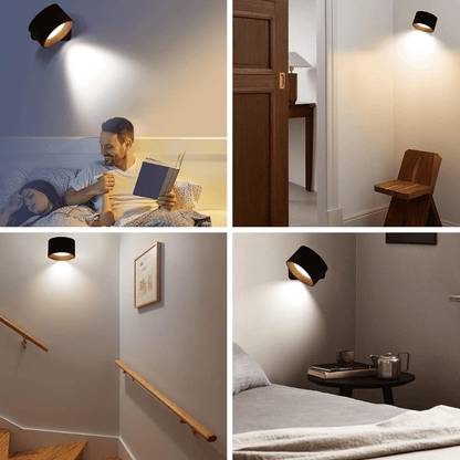 Glow360 Wandleuchte – Kabellos, wiederaufladbar, um 360° drehbar (2er-Set)