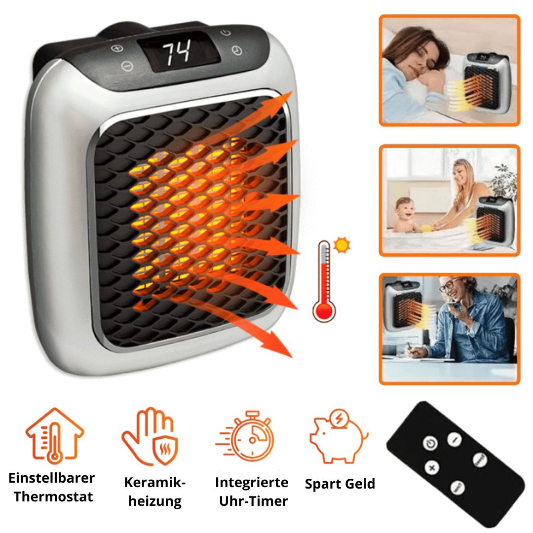 Kompakter Mini-Heizlüfter 800W: Schnelle & Energieeffiziente Wärme mit Fernbedienung