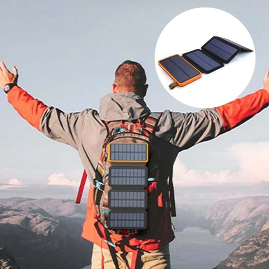 PowerFold Solar Power Bank – Tragbares, faltbares & wasserdichtes Ladegerät für Energie unterwegs