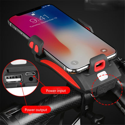 FietsPro 4-in-1 Fahrradzubehör: LED-Licht, Powerbank, Klingel & Handyhalterung – Sicher durch den Herbst!
