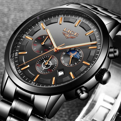VanguardTime Militärische Schwarze Stahluhr – Zeitloser Luxus und taktischer Stil für Herren