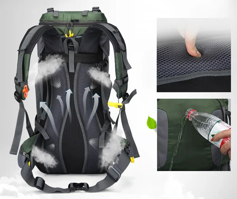 AdventurePro 60L Wasserdichter Wanderrucksack – Robuster Outdoor-Reise- & Trekkingrucksack