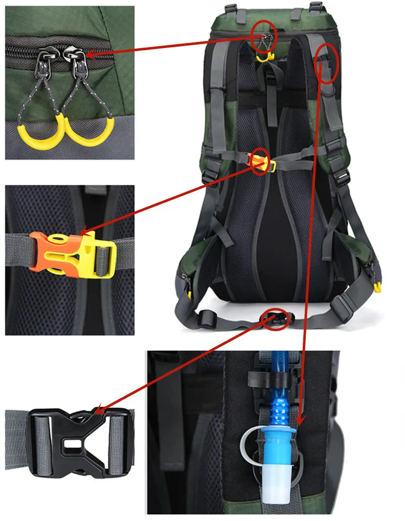 AdventurePro 60L Wasserdichter Wanderrucksack – Robuster Outdoor-Reise- & Trekkingrucksack