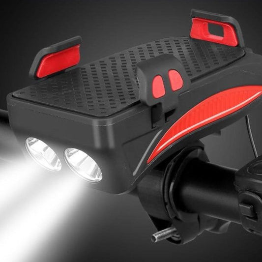 FietsPro 4-in-1 Fahrradzubehör: LED-Licht, Powerbank, Klingel & Handyhalterung – Sicher durch den Herbst!