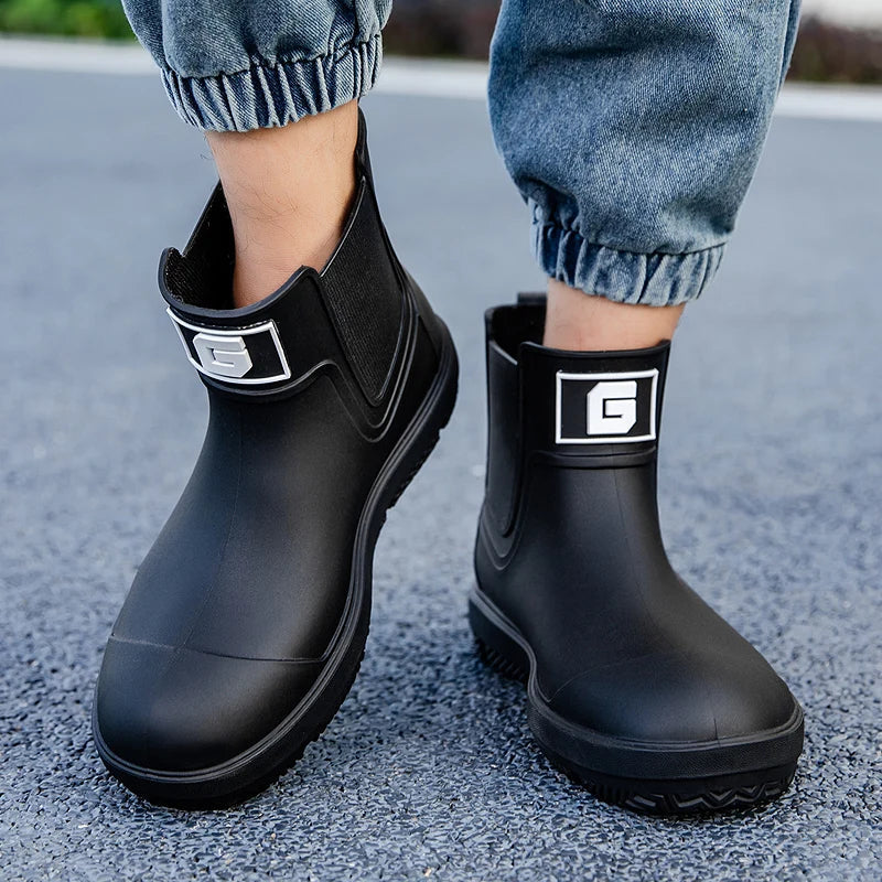 Wasserdichte Herren-Wellington-Stiefel in Wadenhöhe – Bequem & rutschfest für Herbstspaziergänge
