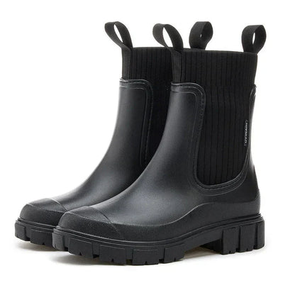Warme Damen-Regenstiefel – Stilvolle, bequeme Mid-Calf-Gummistiefel für Herbst & Nasses Wetter