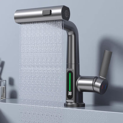 Innovativer LED Wasserhahn mit 360°-Schwenkarm und Temperaturanzeige – Perfekt für Küche & Bad