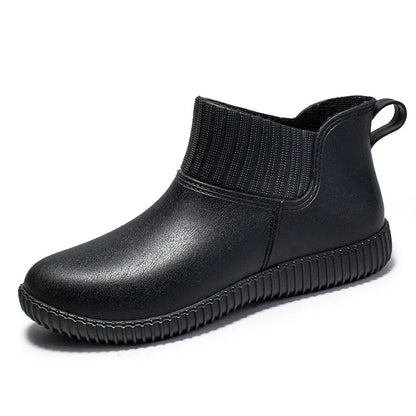 Moderne Damen-Knöchel-Regenstiefel für den Herbst – Wasserdicht & Bequem mit Strickbündchen