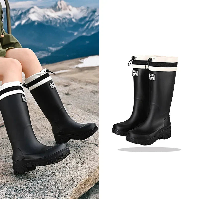 Elegante Damen-Retro-Gummistiefel – Wasserdichte & rutschfeste Stiefel für den Herbst