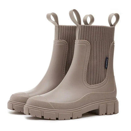 Warme Damen-Regenstiefel – Stilvolle, bequeme Mid-Calf-Gummistiefel für Herbst & Nasses Wetter