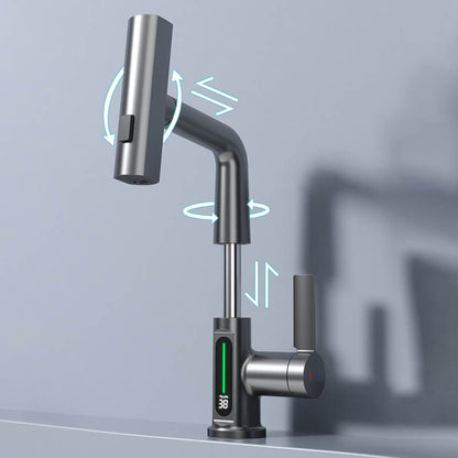 Innovativer LED Wasserhahn mit 360°-Schwenkarm und Temperaturanzeige – Perfekt für Küche & Bad