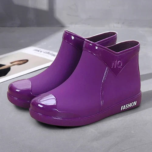 Elegante wasserdichte Stiefeletten-Regenstiefel für Damen – Perfekt für den Herbst mit seitlichem Reißverschluss
