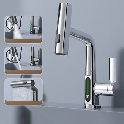 Innovativer LED Wasserhahn mit 360°-Schwenkarm und Temperaturanzeige – Perfekt für Küche & Bad