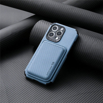 Premium Carbon Safe Wallet – Ultimative MagSafe iPhone Hülle aus Carbonfaser mit integriertem Portemonnaie