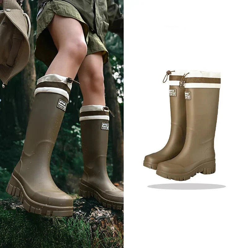 Elegante Damen-Retro-Gummistiefel – Wasserdichte & rutschfeste Stiefel für den Herbst