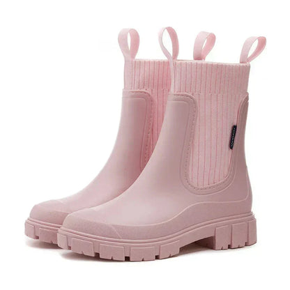Warme Damen-Regenstiefel – Stilvolle, bequeme Mid-Calf-Gummistiefel für Herbst & Nasses Wetter
