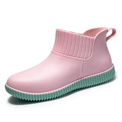 Moderne Damen-Knöchel-Regenstiefel für den Herbst – Wasserdicht & Bequem mit Strickbündchen