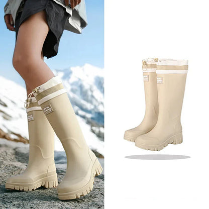 Elegante Damen-Retro-Gummistiefel – Wasserdichte & rutschfeste Stiefel für den Herbst