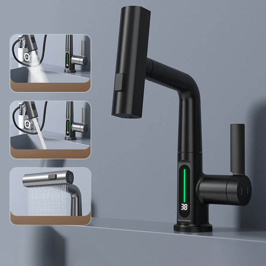 Innovativer LED Wasserhahn mit 360°-Schwenkarm und Temperaturanzeige – Perfekt für Küche & Bad