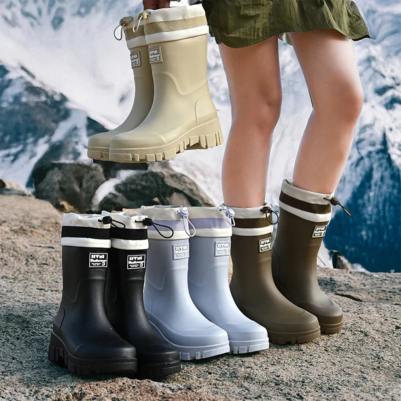 Elegante Damen-Retro-Gummistiefel – Wasserdichte & rutschfeste Stiefel für den Herbst
