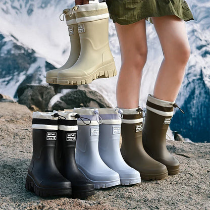 Elegante Damen-Retro-Gummistiefel – Wasserdichte & rutschfeste Stiefel für den Herbst