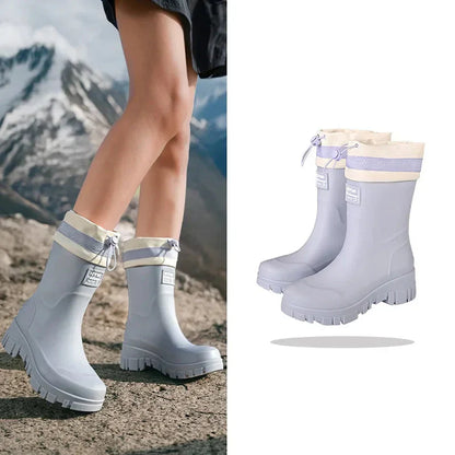 Elegante Damen-Retro-Gummistiefel – Wasserdichte & rutschfeste Stiefel für den Herbst